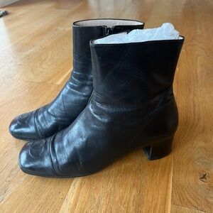 CHANEL Black and Cream Interior Boots